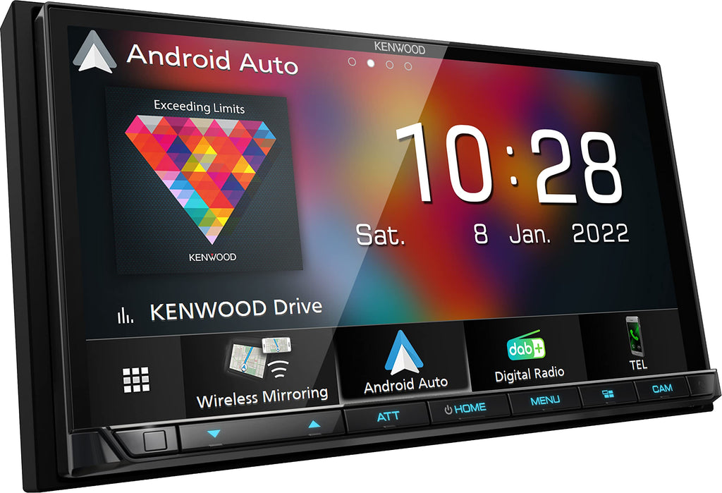 KENWOOD DMX8021DABS - 7" Digital Media AV Receiver with Wireless CarPlay & Android Car (4 x 50W, DAB+/FM, BT, 3 x Pre-Out 4V, USB-C, iPod/iPhone Controller)