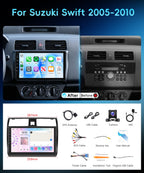 8 Core 6G+128G Android 15 Car Stereo for Suzuki Swift 2005-2010, 5GHz WiFi