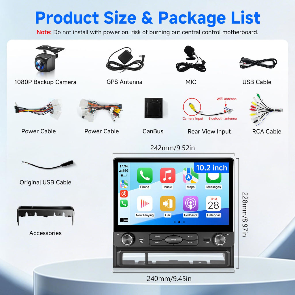 10.2" Car Stereo for Toyota Tacoma 2005-2015 Apple CarPlay Android Auto