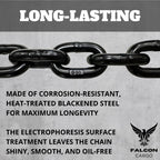 4PK Falcon Cargo 1/2" X 6' Grade 80 Transport Binder Chain - 12,000 LBS WLL - Clevis Grab Hook, Tie-Down, Towing