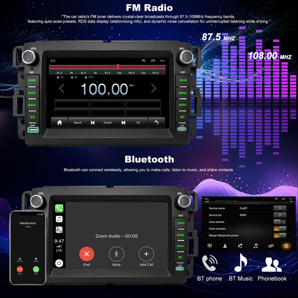 Upgrade Car Radio for GMC Sierra Chevy Silverado 1500/2500/3500 2007-2013