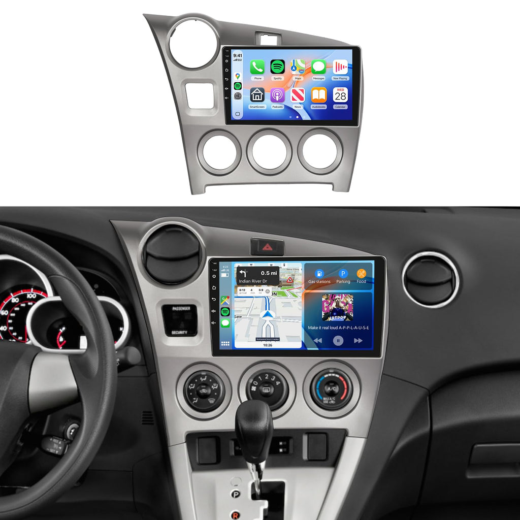 8Core 6GB+128GB Android 15 Radio for Toyota Matrix 2009-2014 Car Stereo with 9 Inch 1280x720 IPS Touchscreen,Wireless Carplay/Android Auto GPS DSP 46EQ 5.0Bluetooth WiFi FM/RDS SWC Camera