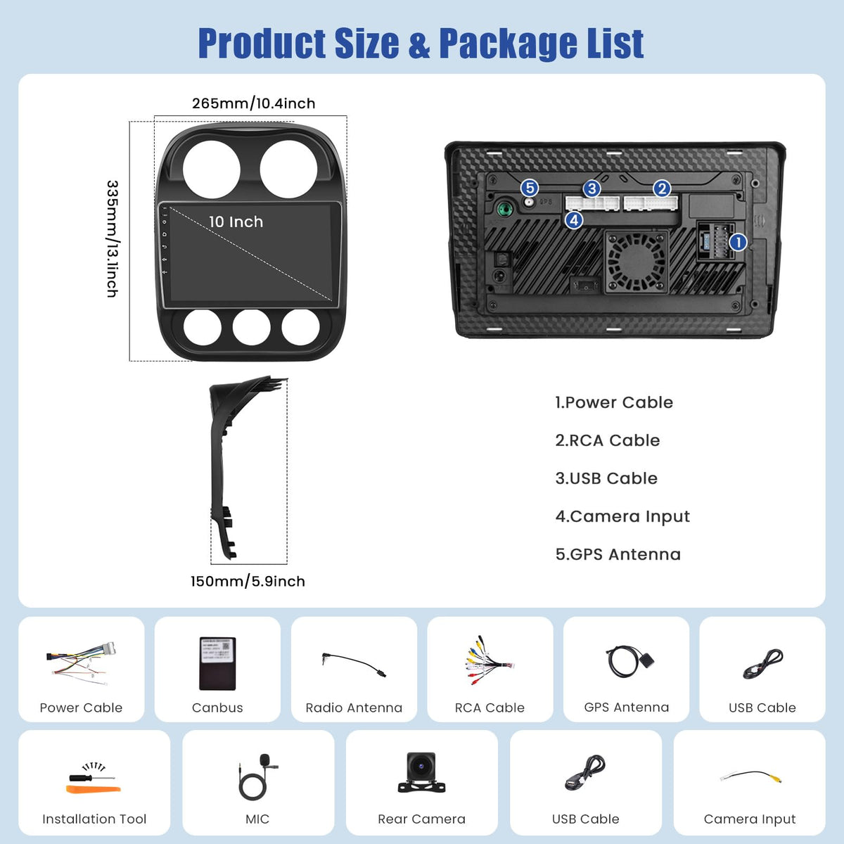 [8Core 6+128G]Android Car Radio for Jeep Compass Patriot 2010-2016 with GPS
