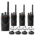 Motorola BPR40 Mag One Series 4W UHF 8-Channel Two-Way Radio (BPR40-U8) + Motorola HKLN4604 PTT Earpiece (4 Pack)