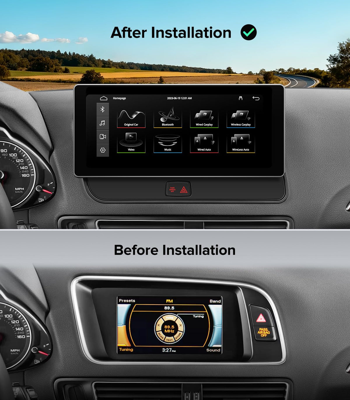 10.25" CarPlay Radio for Audi Q5 SQ5 (09-17) Concert & Symphony