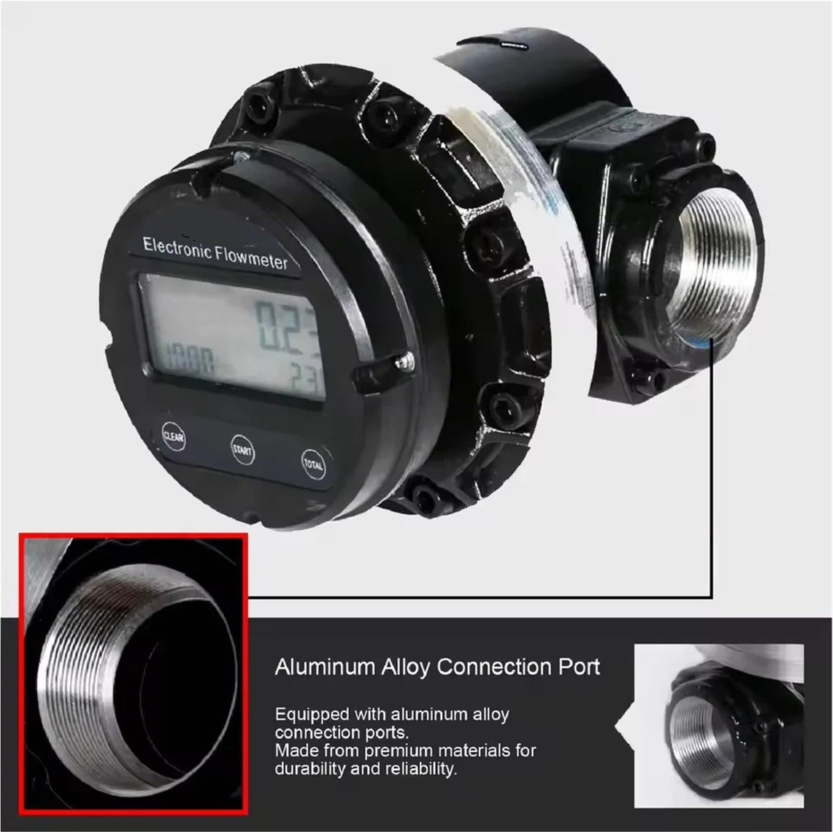 1pcs Electronic Oval Gear Flow Meter 1inch/1.5inch/2inch High Precision Digital Fuel Meter(1inch)