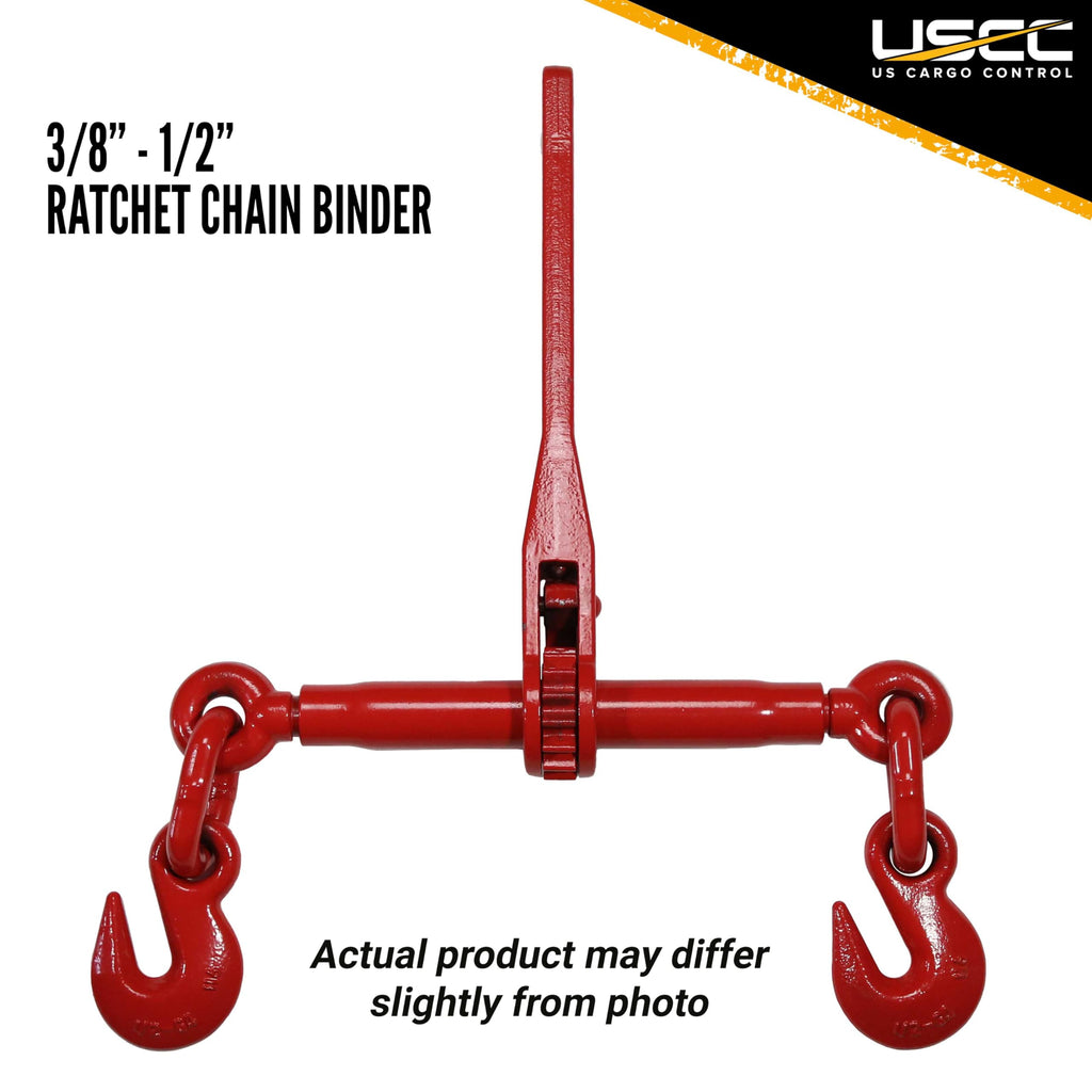 US Cargo Control Ratchet Chain Binders 3/8"- 1/2" (4-Pack), 9,200 LBS Working Load Limit, Use Ratchet Binders with 3/8 Inch Grade 70 and 3/8 Inch & 1/2 Inch Grade 43 Chain