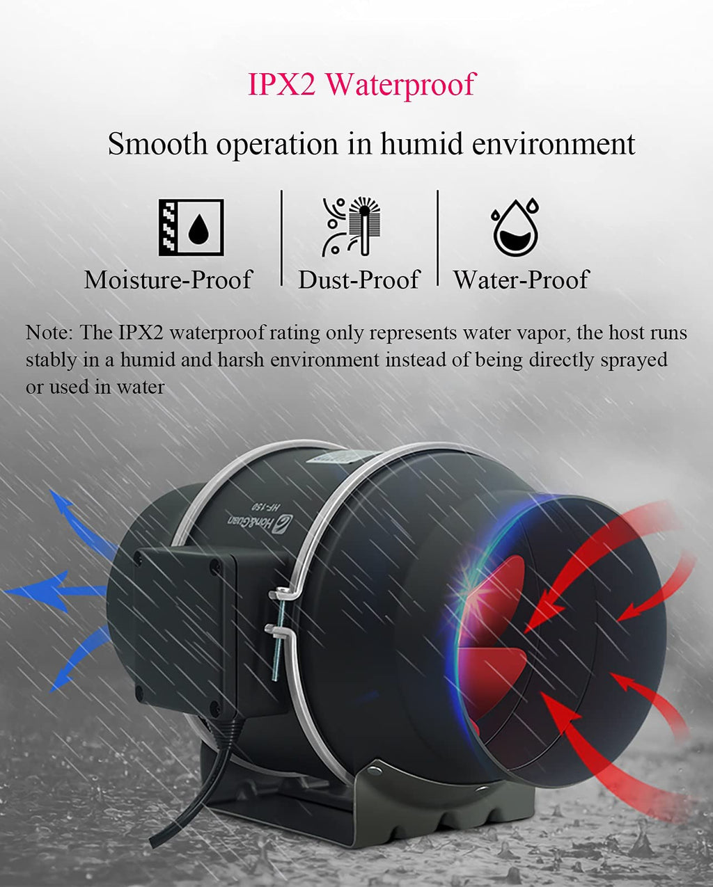 6 inch Duct Fan Booster Inline Ventilation with Dual-Speed Switch Exhaust Blower Vent Air Extractor Ventilation System HVAC Low Noise Operation with Aluminum Blade and Grounded Power Cord (Black)