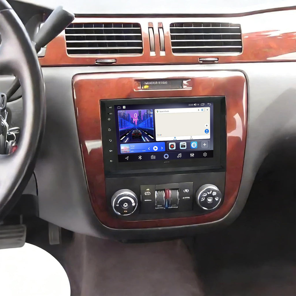 7'' Android 14 Car Stereo for 2006 2007 2008 2009 2010 2011 2012 2013 Chevy Impala, GPS Navigation Wireless CarPlay Android Auto Double Din Radio with Bluetooth WiFi DSP SWC Backup Camera