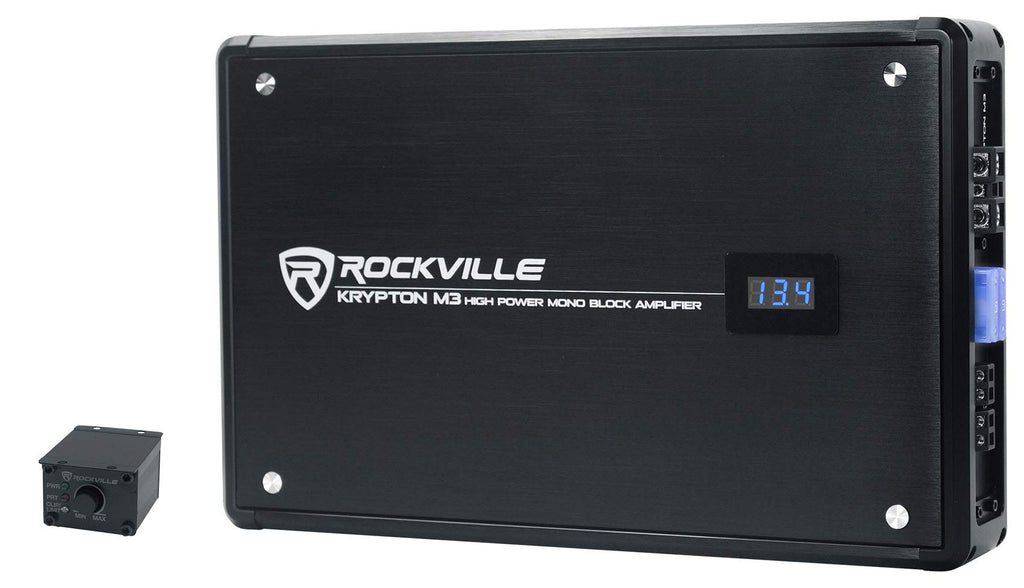 KICKER 2 Kicker 48CWRT104 10in 1600W Slim Shallow Car Subwoofers Bundle with Rockville Krypton-M3 4000w Max1000w RMS Mono 1 Ohm Car Amplifier Amp+Remote&Rockville RWK41 Installation Wire Kit(3Items)