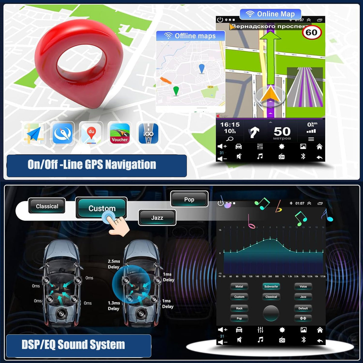 4+64G 9.7 inch Android Car Stereo for Ford F250 F350 Super Duty 2006–2014