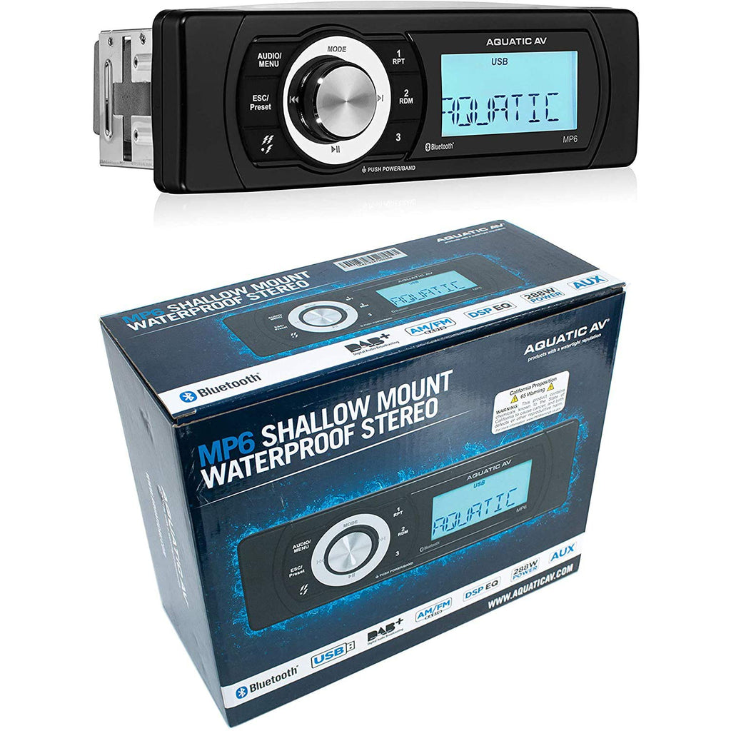 Aquatic AV MP6 Shallow Mount Waterproof Marine Stereo