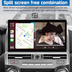 Stereo Radio Dash Kit for Toyota 4Runner Radio 2009-2022, Silver Upper 13.3" Android Head Unit TS10, 4+32G, Wireless CarPlay & Android Auto GPS Navigation AHD Backup Camera