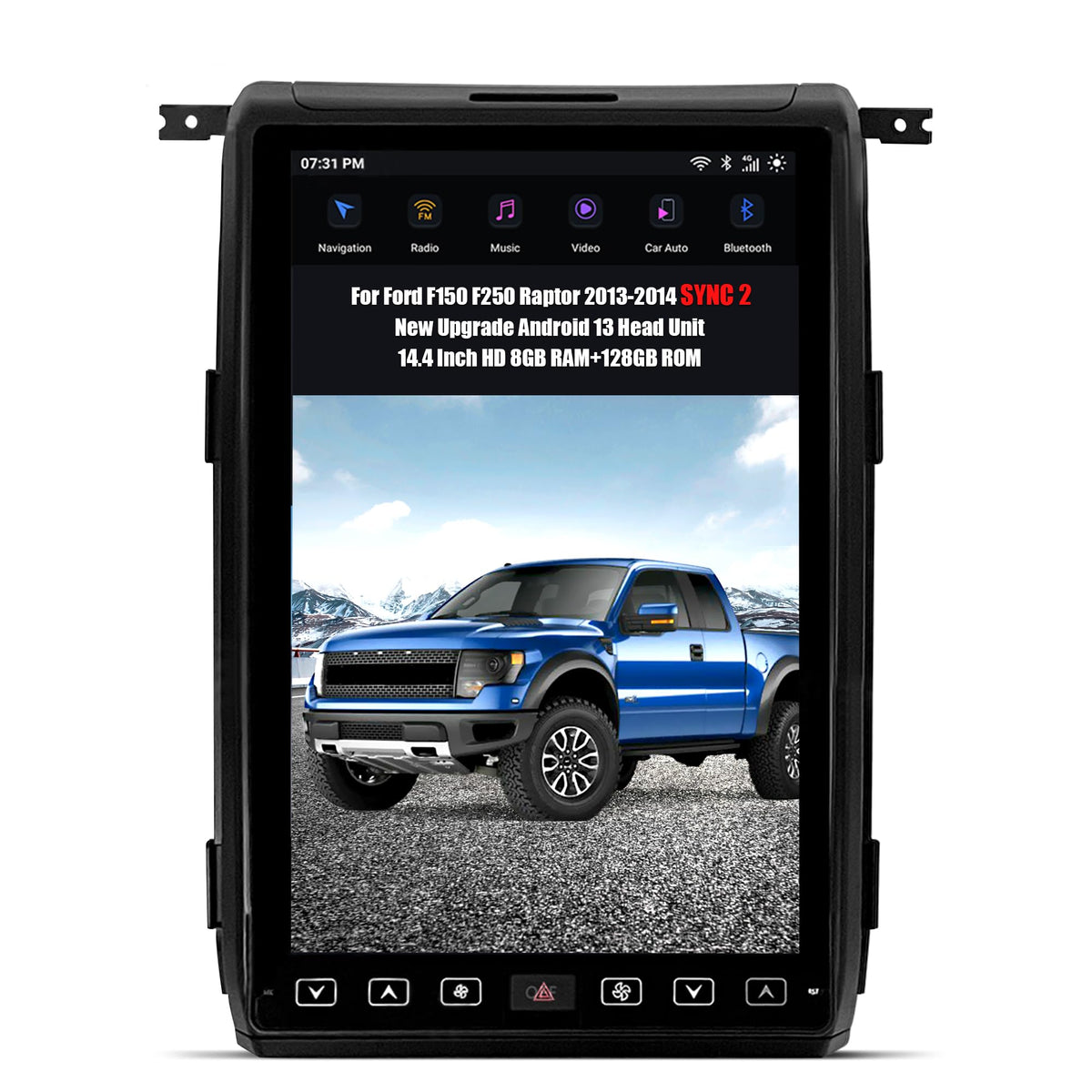 AuCar for Ford F150 F250 Raptor 2013-2014 (SYNC 2 System) 14.4 Inch Touch Screen Android 13 Car Radio Head Unit, Car Multimedia Player GPS Navigation Wireless Carplay Android Auto 8GB+128GB