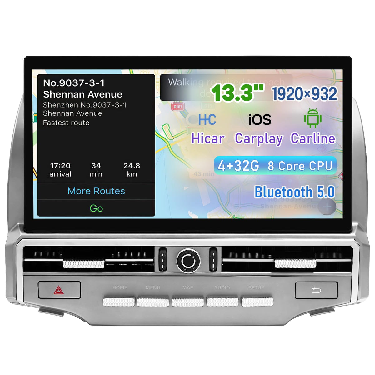 Stereo Radio Dash Kit for Toyota 4Runner Radio 2009-2022, Silver Upper 13.3" Android Head Unit TS10, 4+32G, Wireless CarPlay & Android Auto GPS Navigation AHD Backup Camera