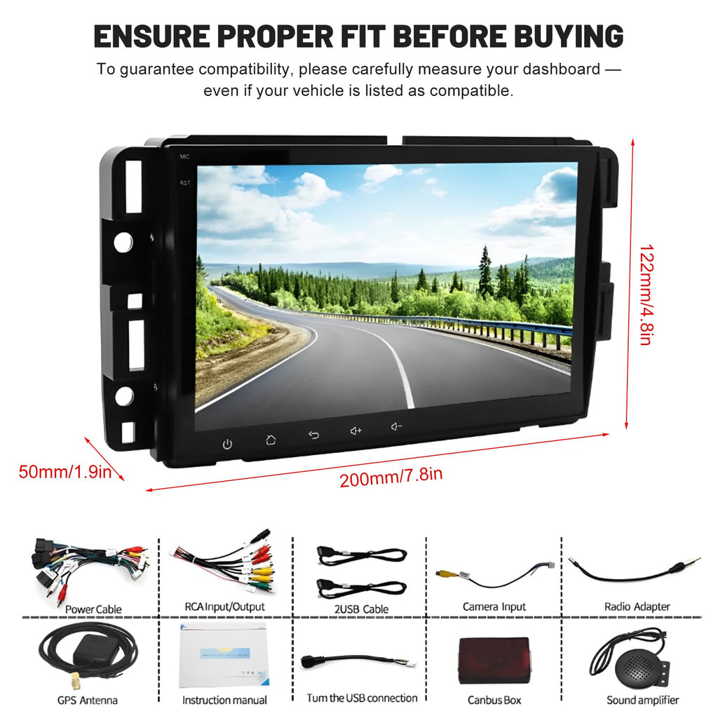 Double Din Car Stereo for Buick Enclave 2008-2012 w/CarPlay & Android Auto