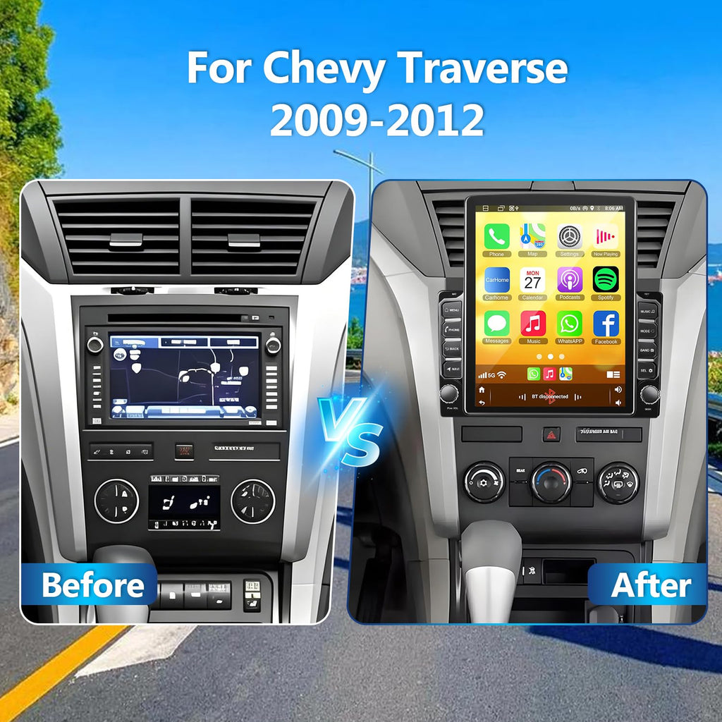 Android 14 Car Radio for Chevy Traverse 2009-2012 w/CarPlay & Android Auto