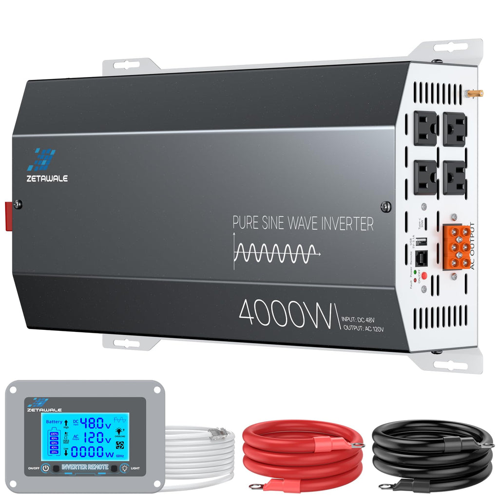 2500W Pure Sine Wave Inverter with Built-in ATS 12V DC to 120V AC for RVs