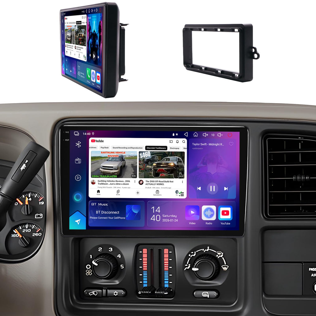 4+64G 9 Inch QLED Touch Screen Car Stereo for GMC Sierra Yukon 2003-2006