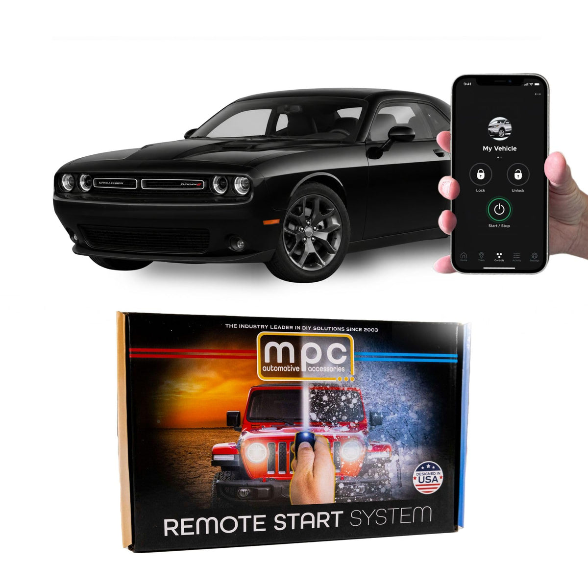 MPC Remote Start Compatible with Dodge Challenger 2018 || Plug & Play || Push Lock 3X to Start || USA Tech Support