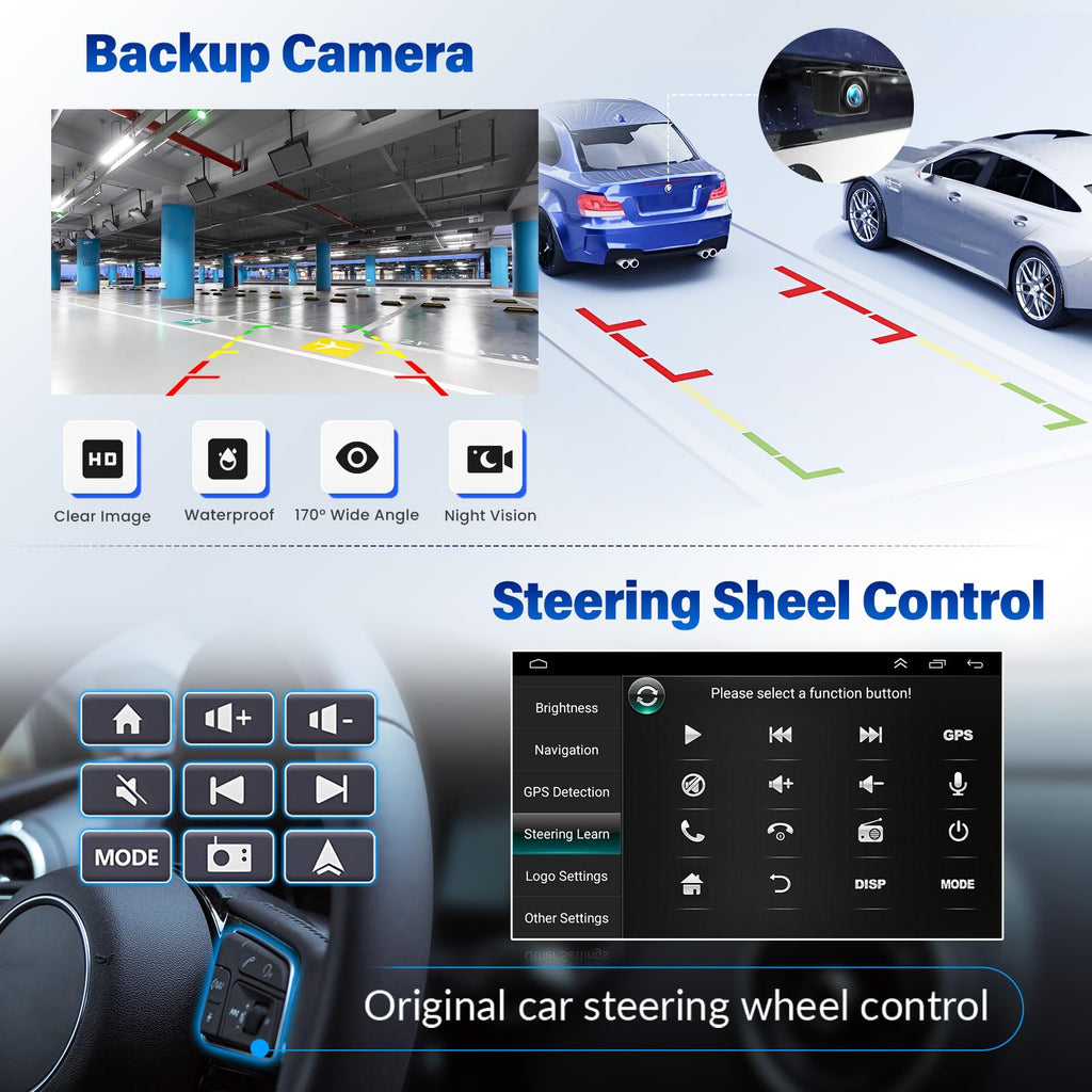 10'' Double Din Car Radio for Land Rover Range Rover Vogue 2013-2017 with Carplay Android Auto, LCD Touch Screen Stereo Audio Receiver with GPS Bluetooth WiFi AHD Backup Camera SWC FM Radio Receiver