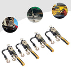 4 Pack Ratcheting Chain Binder Kit, EZ Ratchet Chain Load Binder with Grab Hooks, 6600 lbs Capacity Heavy Duty Tie Down Ratchet Load Binder for Trucks Flatbed Trailers (Yellow, 4pack 6600lbs)