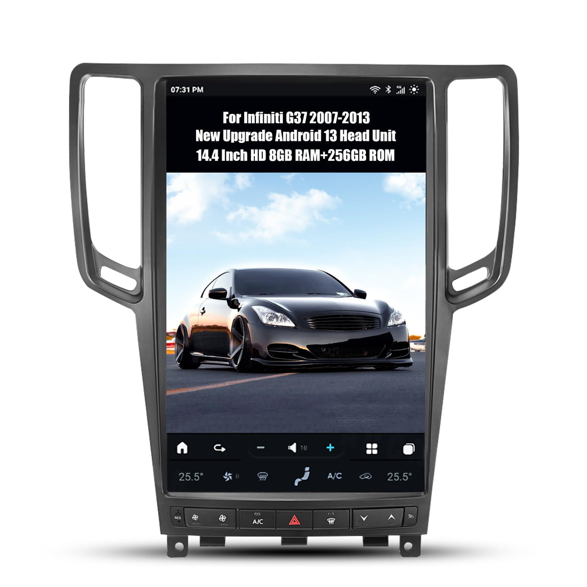 14.4" Car Radio for Infiniti G37 2007-2013, 8GB+256GB, Black