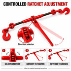 Ratchet Binder Kit, 8,819 lbs, Two 3/8" G80 Chains & Adjustable Grab Hooks
