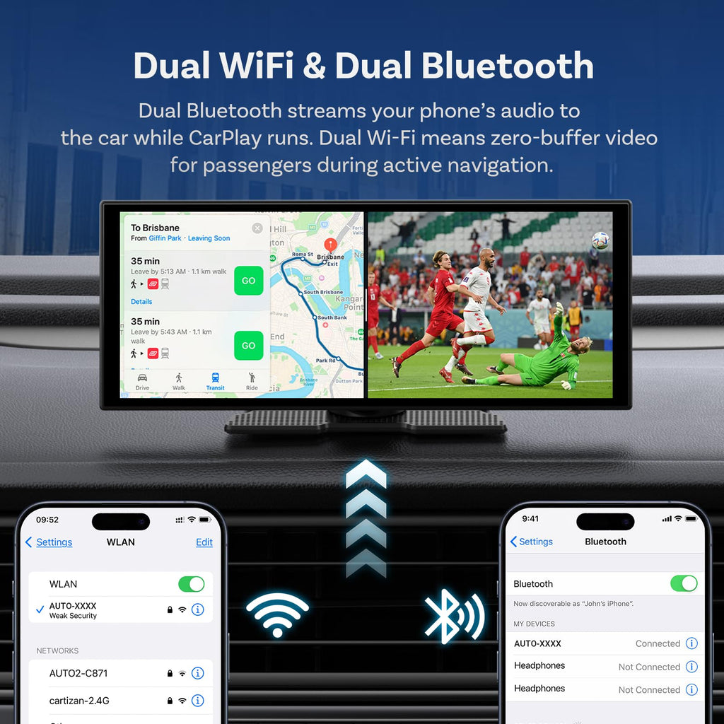 OTTOCAST 11.4" Wireless CarPlay Screen, Android Auto, Gemini AI, Android 15