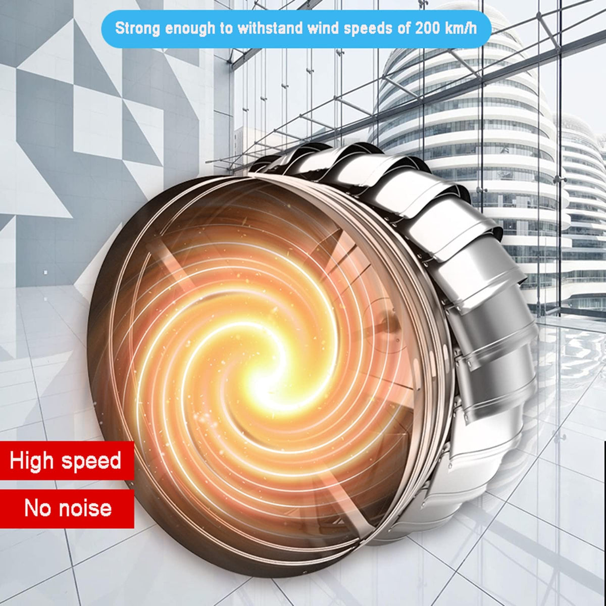Rotary Turbine Ventilator,Ventilation Chimney Cowl,Stainless Steel Spinning Ventilation Chimney Cowl Steel Rotating Chimney Cowl Cap Spinner Anti-Downdraught,150mm