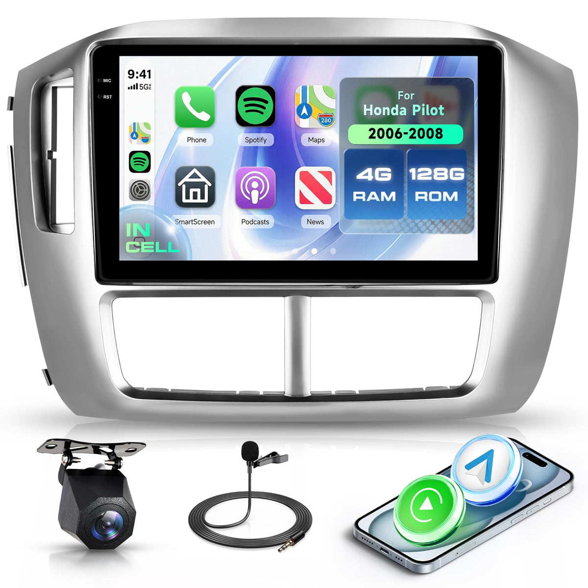 8 Core 6G+128G Android Car Stereo Radio for Honda Pilot 2006 2007 2008
