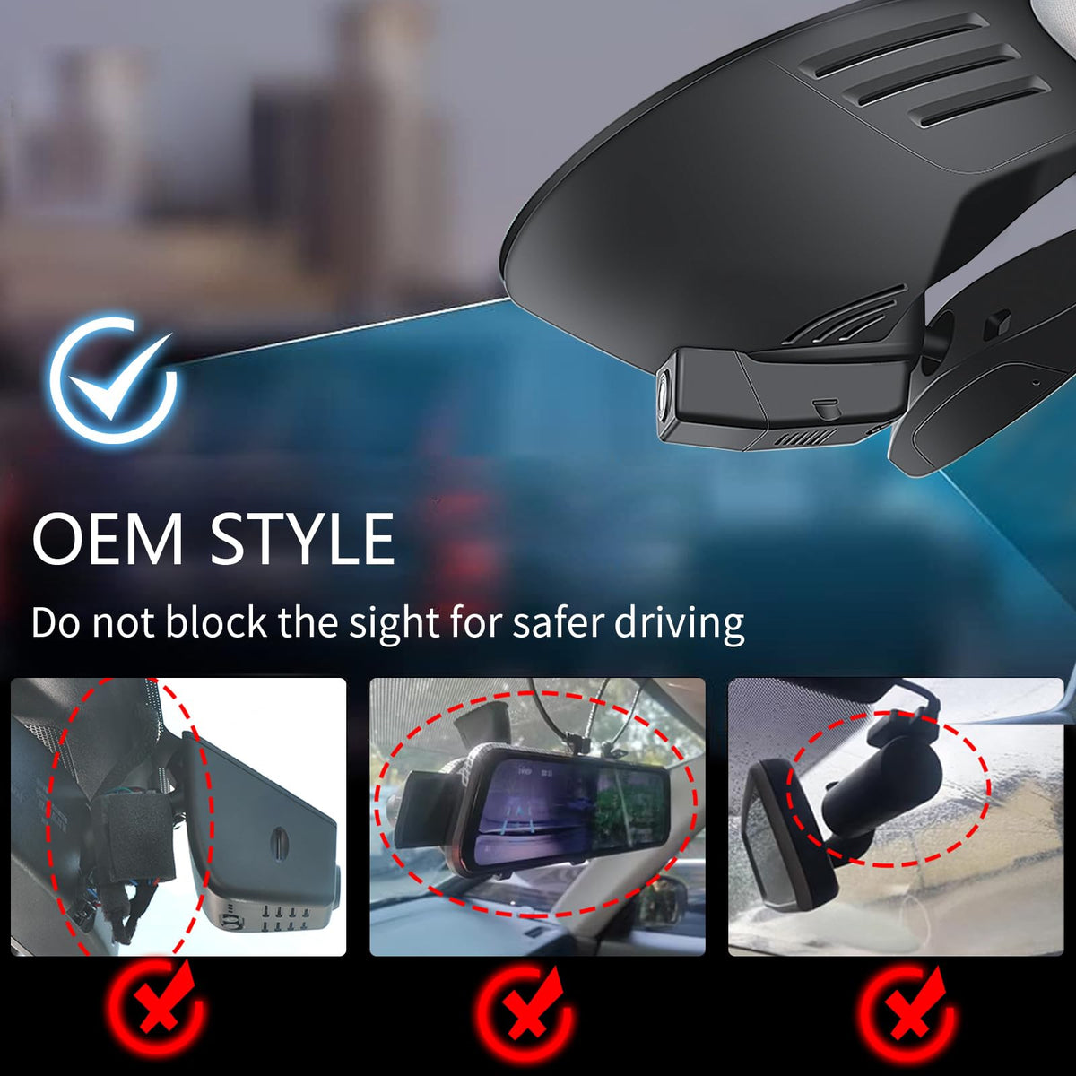 Front 4K & Rear 1080P Dash Cam Custom for Volvo XC40 2019-2022 (Model A)