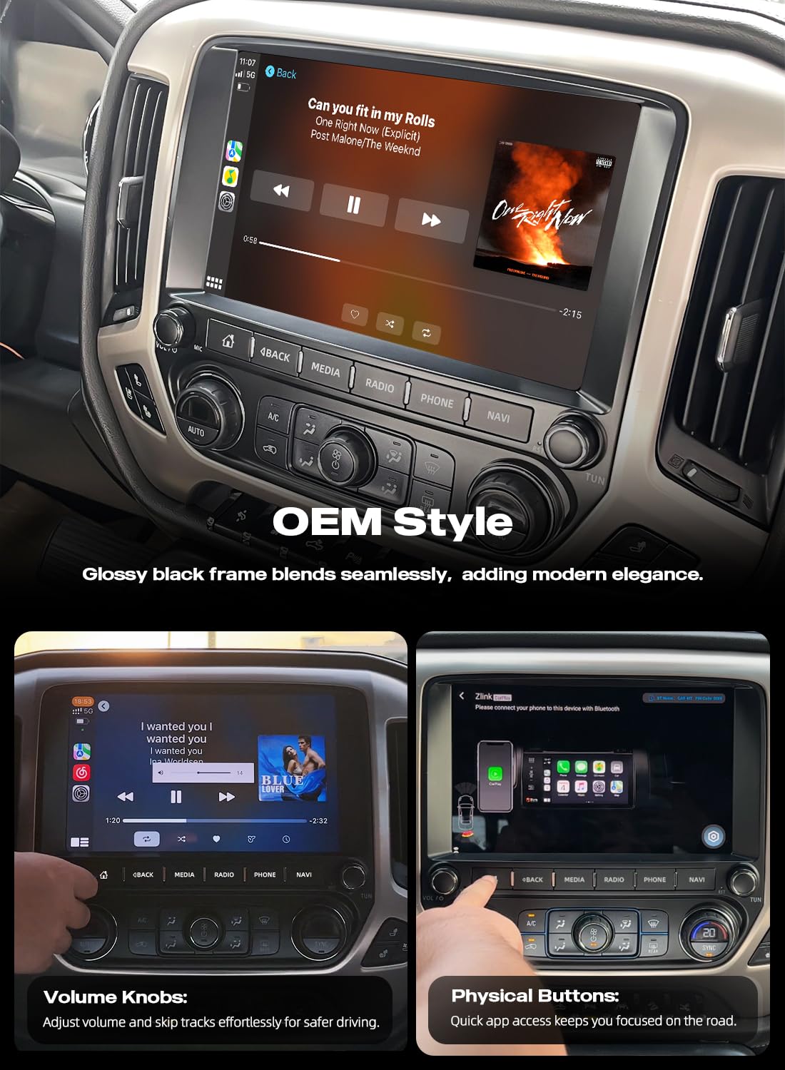 Dasaita Android 13 Car Stereo for 2014-2019 Chevy Silverado GMC Sierra