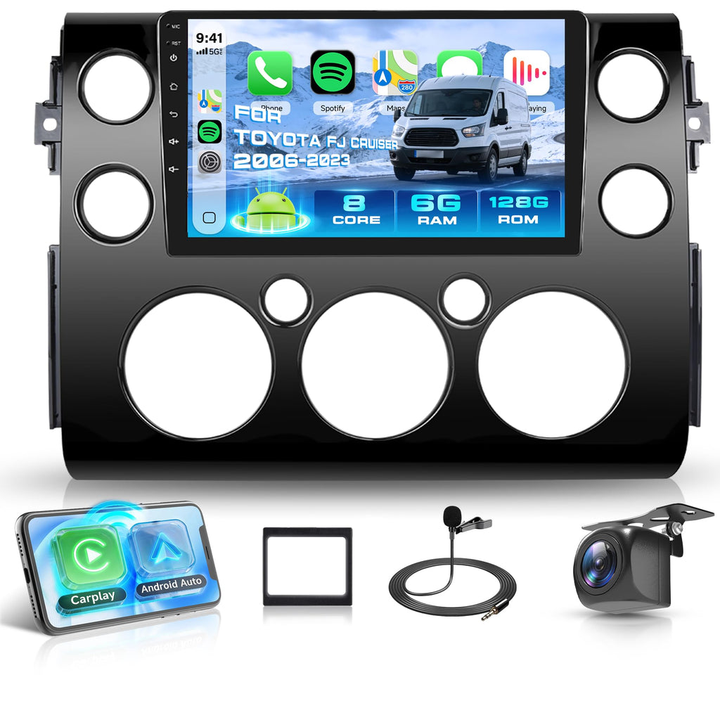 8 Core 6G+128G Android 15 Car Stereo Radio for Toyota FJ Cruiser 2006-2023