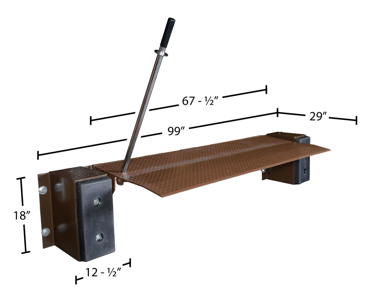 Vestil FM-2572 Steel Mechanical Edge O Dock Leveler 72 in. Ramp Width 25,000 Lb. Capacity Brown