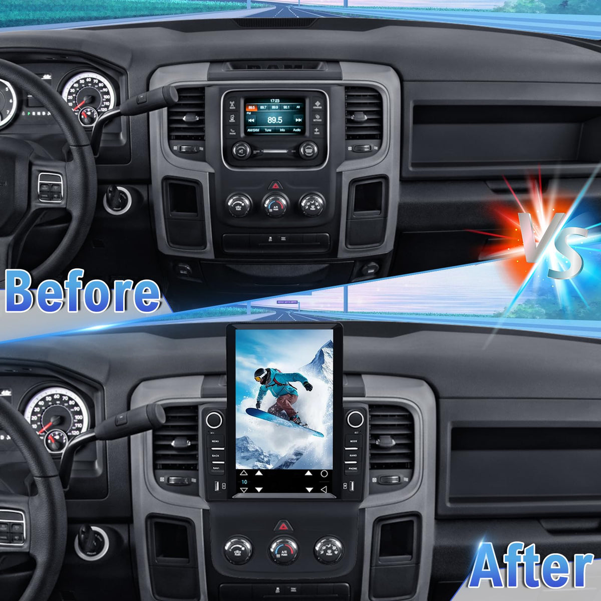 Car Stereo Fit for Ram 1500 2500 3500 2013-2018