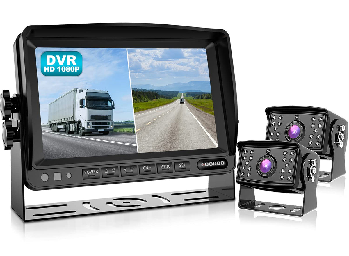 HD 1080P Wired Backup Camera System: 7" Monitor + Rear View Camera