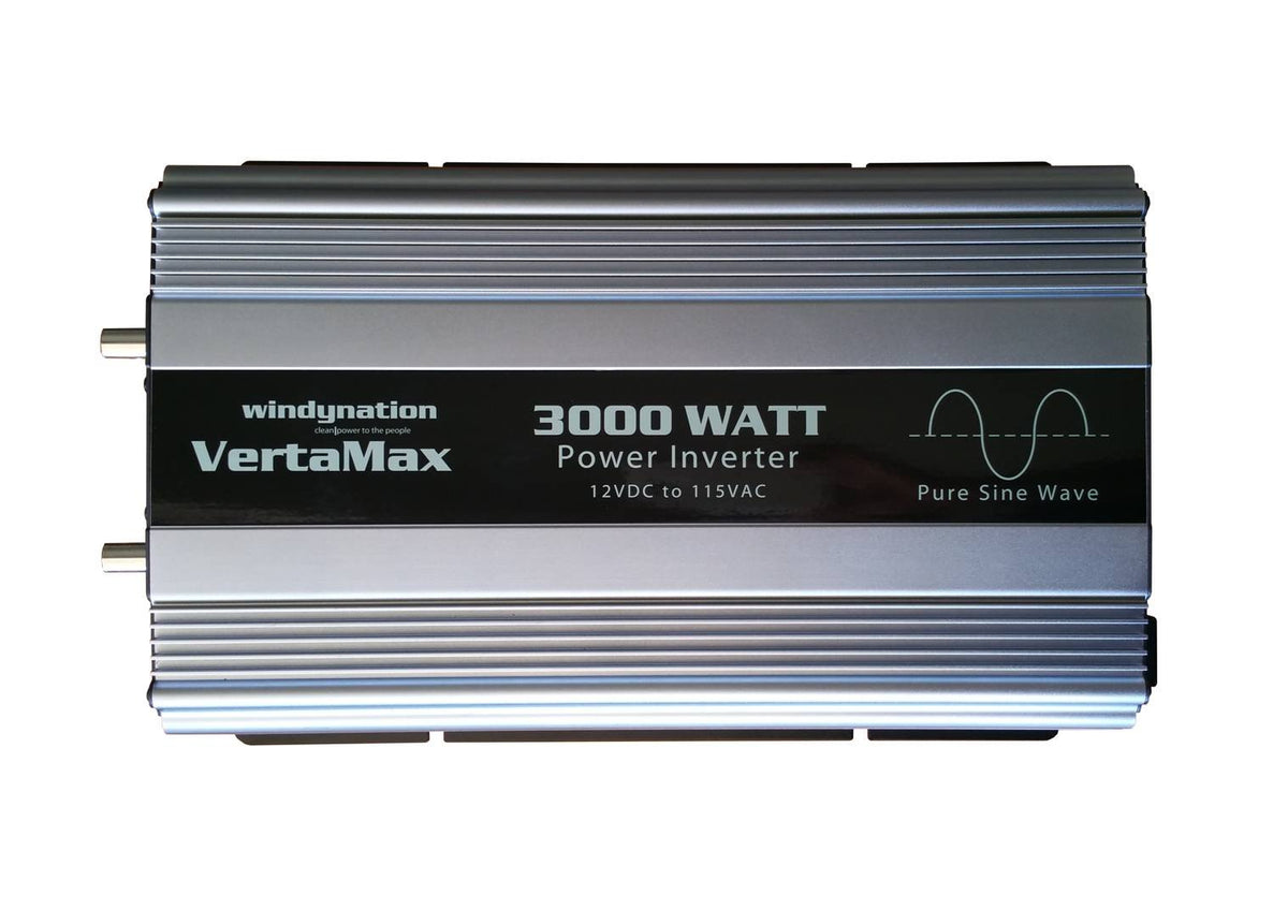 VertaMax Pure SINE Wave 3000 Watt (6000W Surge) 12V Power Inverter DC to 115 AC Car, Solar, Off-Grid, RV, Back Up Power