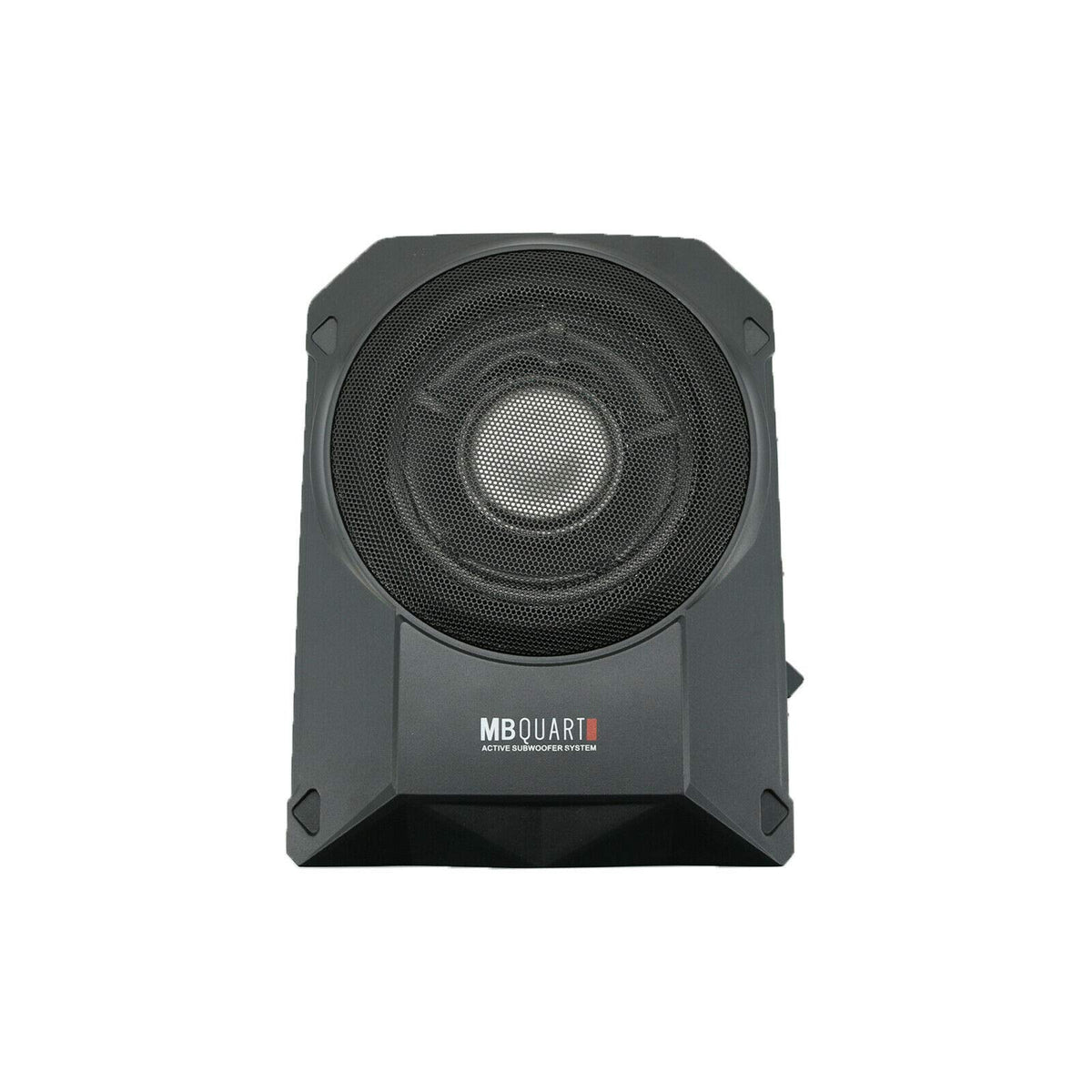 MB Quart RW-108A 600W Reference Series 8" Slim Low Profile Compact Under-Seat 4-Ohm Active Powered Subwoofer Enclosure with Built in Amplifier for Car RV ATV, Black