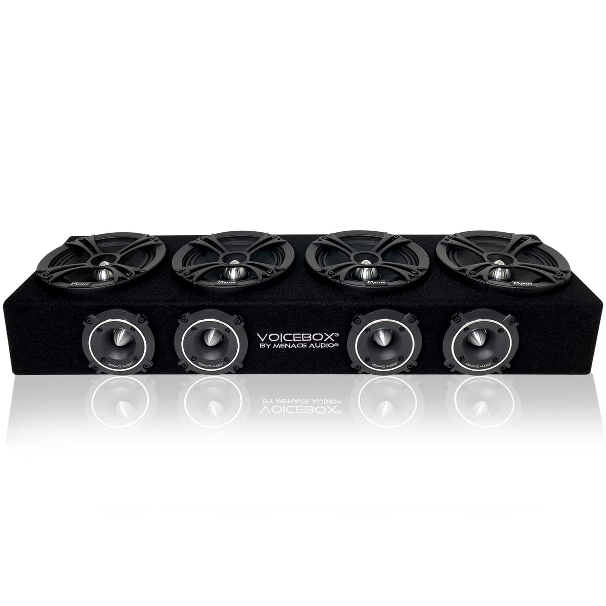 MENACE AUDIO Car Audio Midrange Enclosure 4 x 6.5 2000Watts VOICEBOX (MA-VB6525-4R) RED