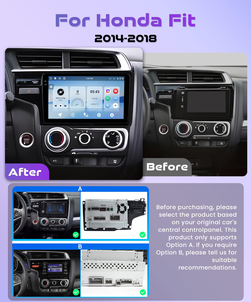 Rimoody 4G+128G Android 15 Car Radio Stereo for Honda Fit 2014-2018