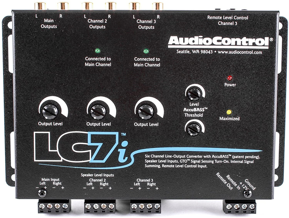 AudioControl LC7i Black 6-Channel Line Output Converter with Bass Restoration