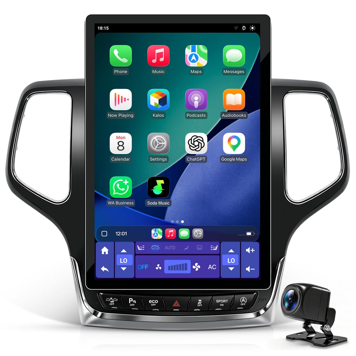 12.95" Car Radio Stereo Upgrade for Grand Cherokee 2014-2022,Wireless CarPlay Android Auto,Android 13 Head Unit with WiFi SWC GPS 1080P Backup Camera 4+64GB