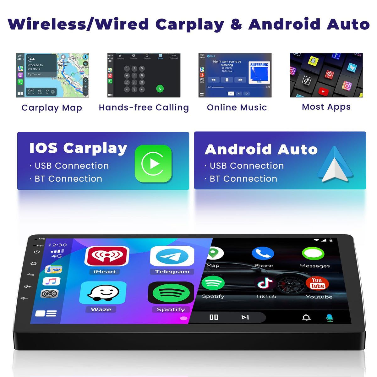 6+128G 8Core Android 15 Car Stereo for Honda Civic 1996-2001 Wireless Carplay Android Auto, 9 Inch 1280 * 720 Touch Screen Car Radio GPS Navi DSP BT 5.0 WiFi SWC + Backup Camera