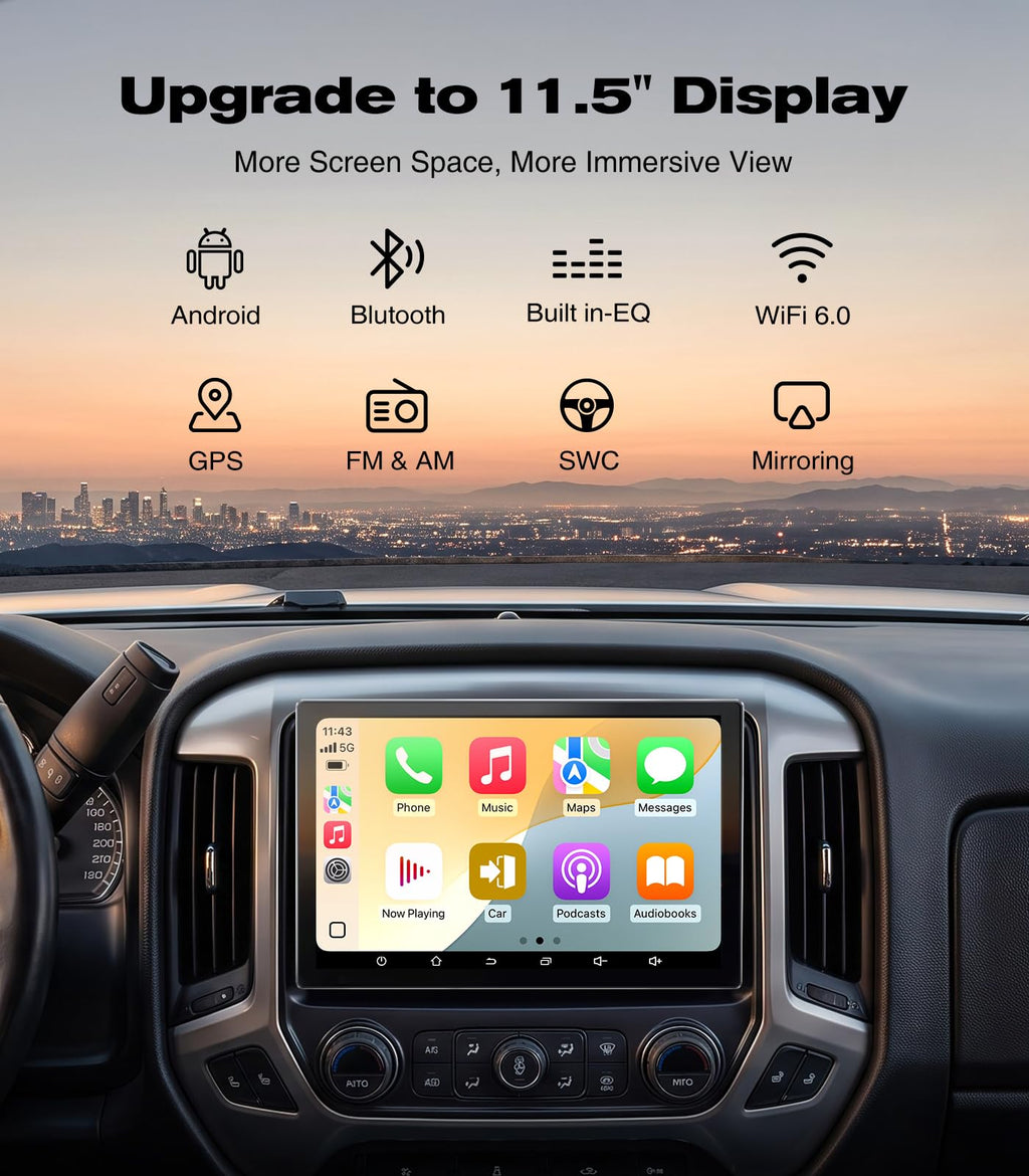 11.5" Android 4G+64G Car Stereo for Sierra GMC Chevy Silverado 2014-2018