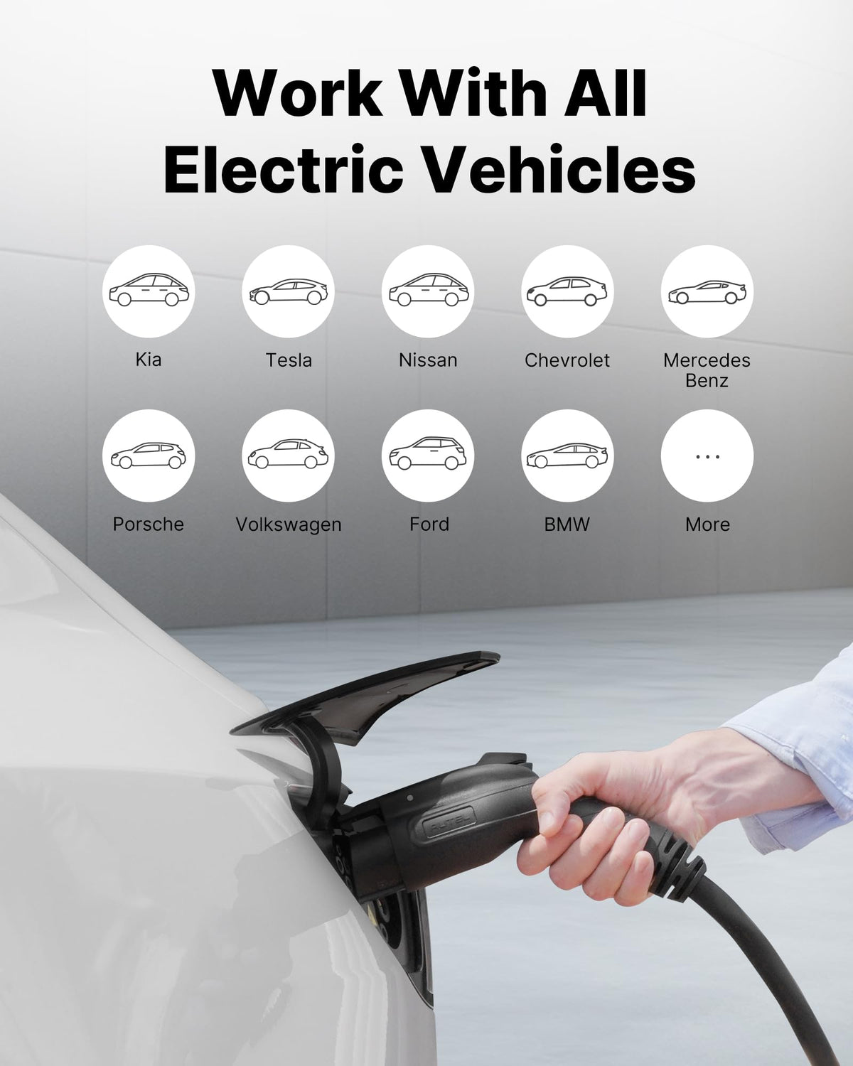 Autel MaxiCharger Level 2 EV Charger up to 40Amp, 240V, Indoor/Outdoor Fast Electric Vehicle Charging Station with Flexible 25-Foot Cable, NEMA 14-50 Plug (White)