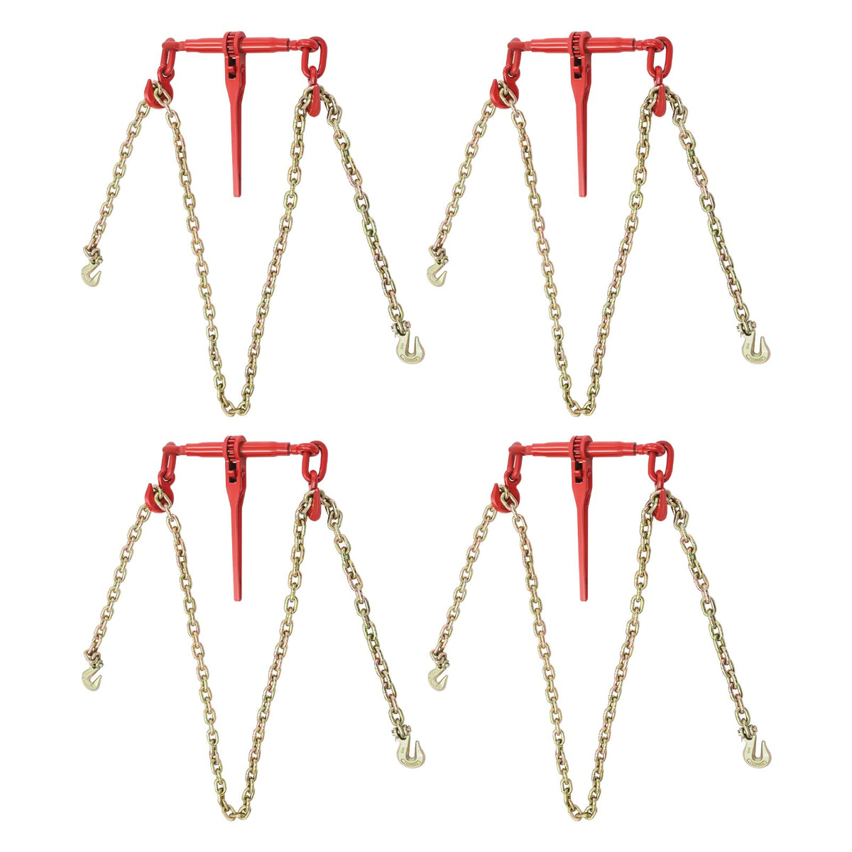 Chain and Binder Kit, 3/8-inch-1/2-inch Ratchet Load Binder 6,000 lb. Tension Strap Class 360° Swivel Hook Handle for Transporting, Securing Large Loads