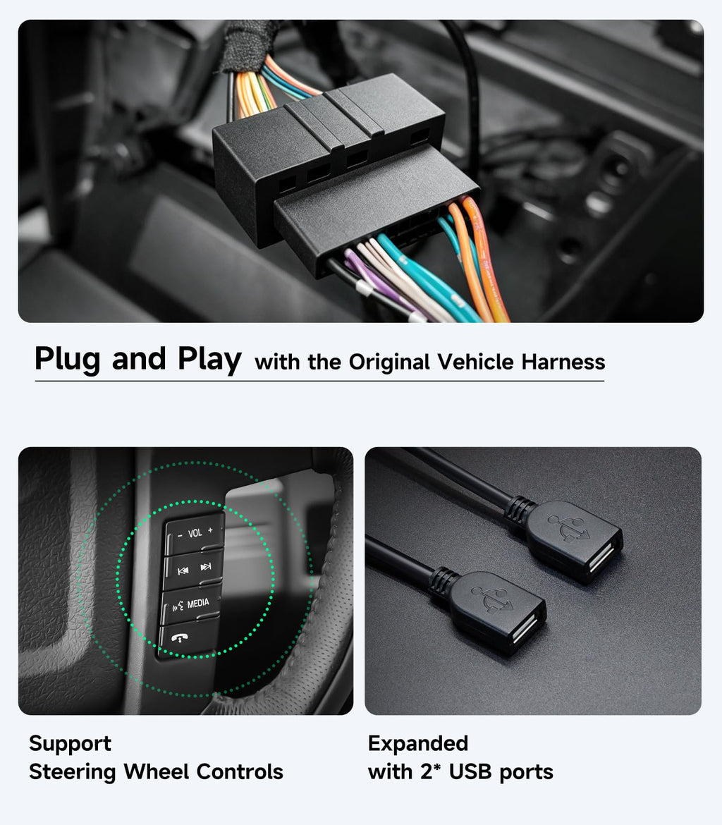 Car Radio Stereo for Ford F150 2009-2014, Wireless CarPlay Android Auto