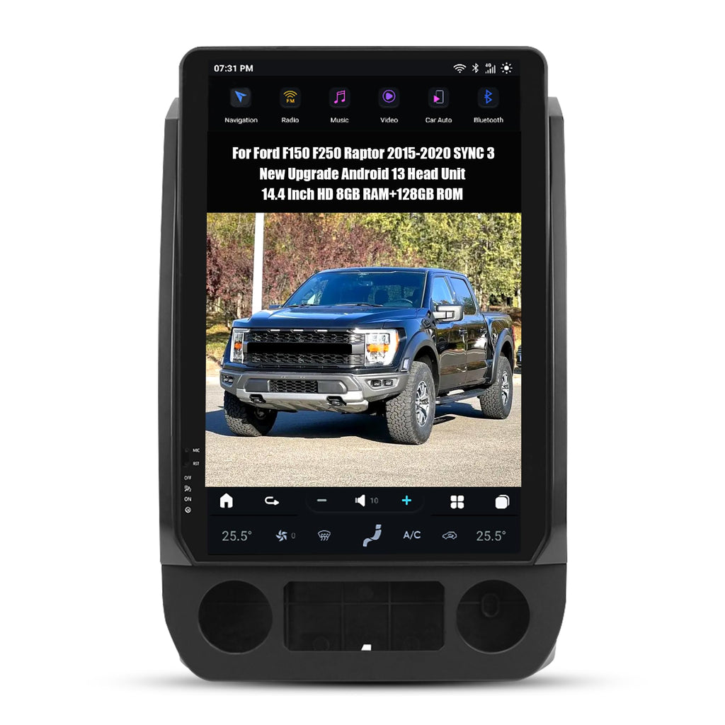 AuCar for Ford F150 F250 Raptor 2013-2014 (SYNC 2 System) 14.4 Inch Touch Screen Android 13 Car Radio Head Unit, Car Multimedia Player GPS Navigation Wireless Carplay Android Auto 8GB+128GB
