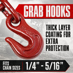 BXRTool US Chain Load Binder with Forged Grab Hooks ¼” – 5/16” -10 Pack - Heavy Duty - Chain Binder Tie Down - 2,600lbs WLL